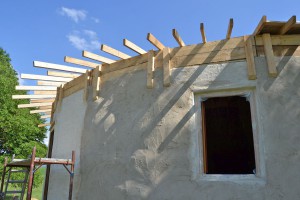 Straw Bale Roundhouse Limeplaster