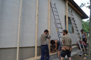 Straw Bale Wrapping in Plank