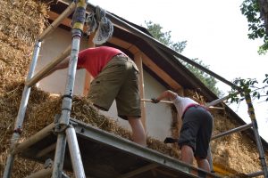 Straw Bale Wrapping in Plank