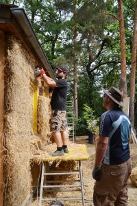 Straw Bale Wrapping in Plank