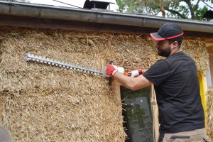 Straw Bale Wrapping in Plank