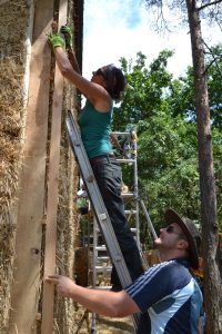 Straw Bale Wrapping in Plank