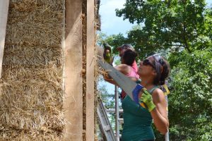 Straw Bale Wrapping in Plank