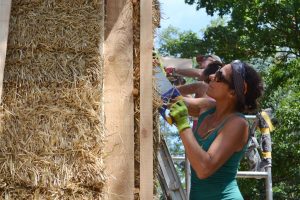 Straw Bale Wrapping in Plank