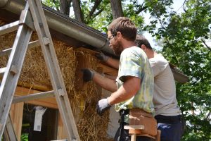 Straw Bale Wrapping in Plank