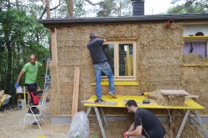 Straw Bale Wrapping in Plank