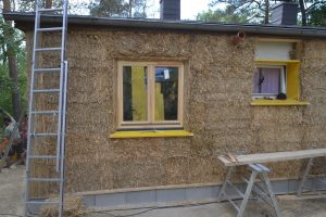 Straw Bale Wrapping in Plank