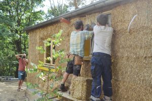 Straw Bale Wrapping in Plank