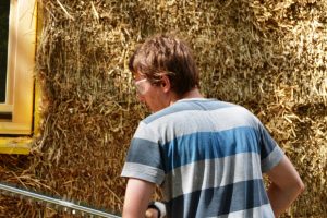 Straw Bale Wrapping in Plank