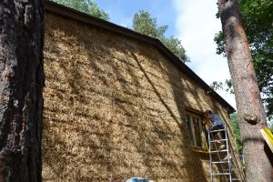 Straw Bale Wrapping in Plank