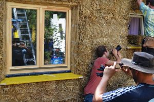 Straw Bale Wrapping in Plank