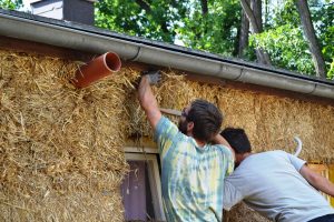 Straw Bale Wrapping in Plank