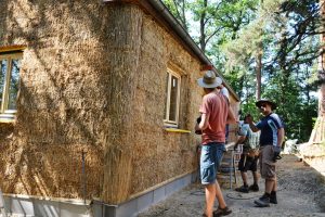 Straw Bale Wrapping in Plank