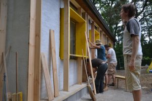 Straw Bale Wrapping in Plank