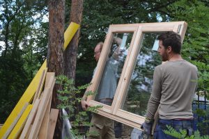 Straw Bale Wrapping in Plank