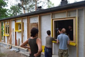 Straw Bale Wrapping in Plank