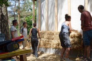 Straw Bale Wrapping in Plank