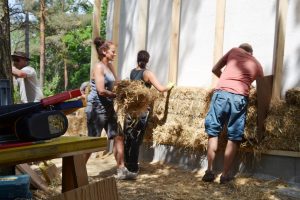 Straw Bale Wrapping in Plank