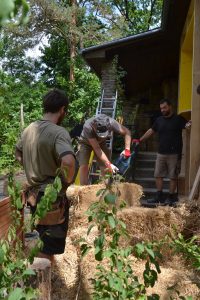 Straw Bale Wrapping in Plank