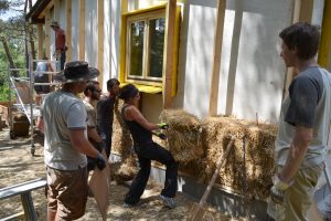 Straw Bale Wrapping in Plank