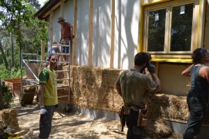 Straw Bale Wrapping in Plank