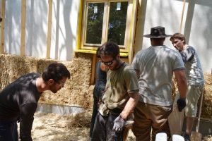 Straw Bale Wrapping in Plank