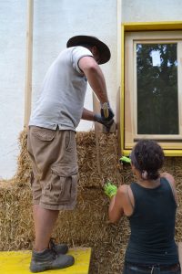 Straw Bale Wrapping in Plank