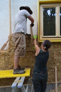 Straw Bale Wrapping in Plank