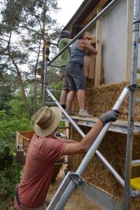 Straw Bale Wrapping in Plank