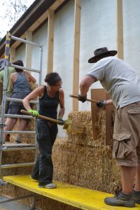 Straw Bale Wrapping in Plank