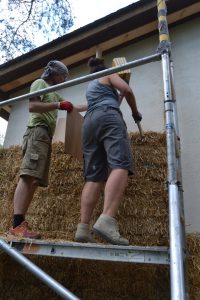 Straw Bale Wrapping in Plank