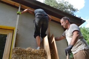 Straw Bale Wrapping in Plank