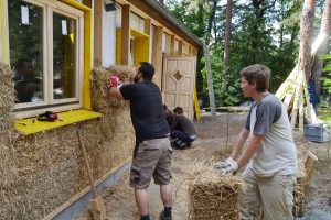 Straw Bale Wrapping in Plank