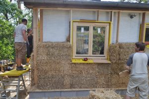 Straw Bale Wrapping in Plank