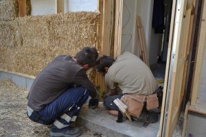 Straw Bale Wrapping in Plank