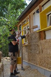 Straw Bale Wrapping in Plank