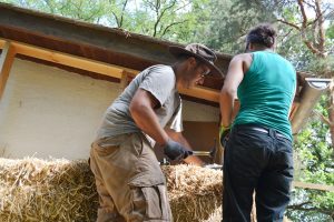 Straw Bale Wrapping in Plank