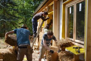 Straw Bale Wrapping in Plank