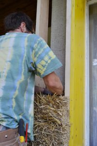 Straw Bale Wrapping in Plank