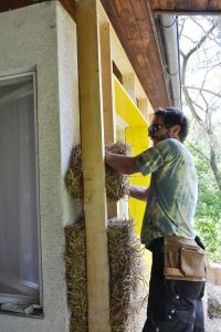 Straw Bale Wrapping in Plank